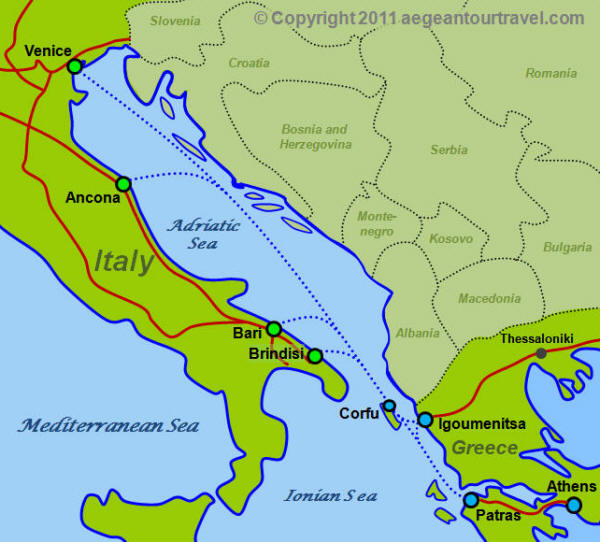 Map Of Italy And Greece Area